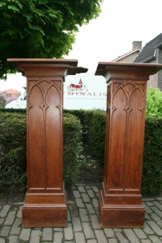 Pair gothic Statue Stands