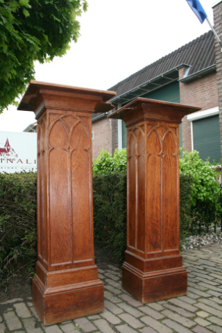 Pair gothic Statue Stands