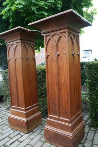 Pair gothic Statue Stands