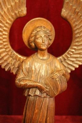 Angels style Gothic - style en hand-carved wood Oak, Belgium 19th century ( anno 1875 )