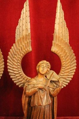 Angels style Gothic - style en hand-carved wood Oak, Belgium 19th century ( anno 1875 )