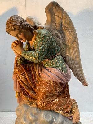 Angels style Gothic - style en plaster polychrome, France 19th century ( anno 1890 )