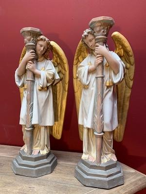 Angels style Gothic - style en Composite Stone , Belgium 20th century