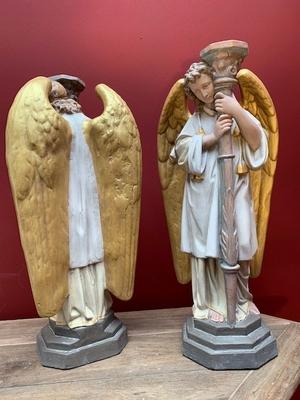 Angels style Gothic - style en Composite Stone , Belgium 20th century