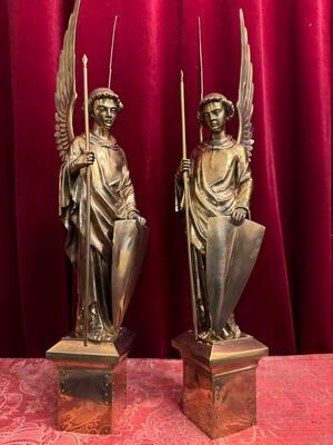 Angels  style Gothic - Style en Bronze, Belgium  19 th century ( Anno 1865 )