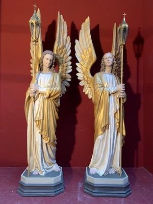 Angels style Gothic - style en Composite Polychrome, Belgium 19th century