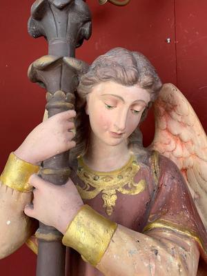 Angels style Gothic - Style en plaster polychrome, France 19th century ( anno 1890 )