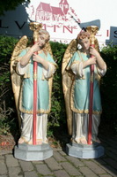 Angels style Gothic - Style en Terra - Cotta Polychrome, France 19 th century ( Anno 1870 )