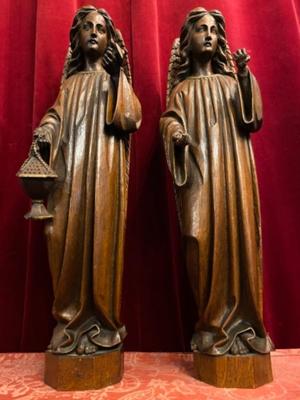 Angels style Gothic - Style en Hand - Carved Wood Oak, Belgium 19 th century ( Anno 1890 )