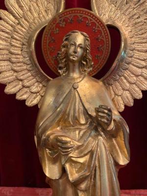 Angels  style Gothic - style en Full Bronze Gilt, Belgium  19 th century