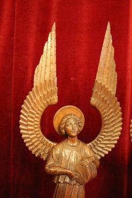 Angels style Gothic - style en hand-carved wood Oak, Belgium 19th century ( anno 1875 )