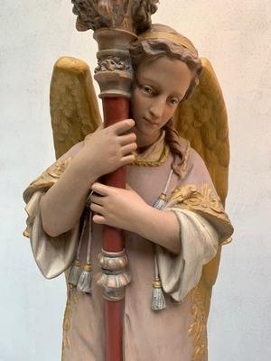 Angels Atelier Regony style Gothic Style en Composite Polychrome, France 19 th Century