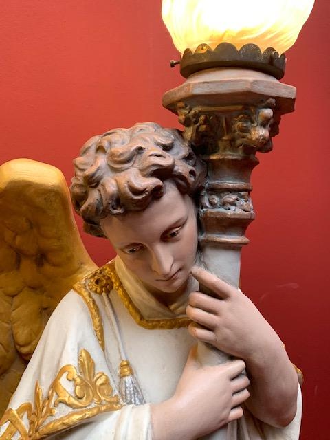 Pair Gothic - style Angels With Torches