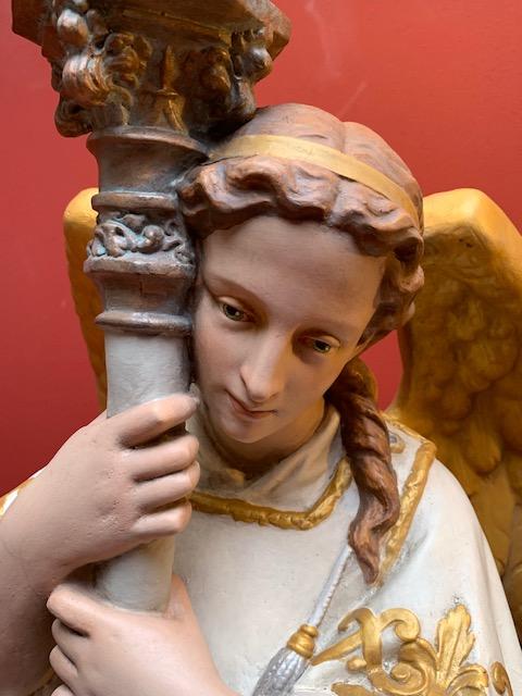 Pair Gothic - style Angels With Torches