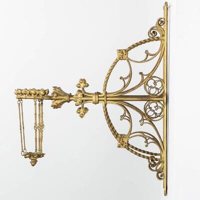 Antique Wall-Mounted Hangers For 'Eternal Lights' style Gothic - Style en Brass / Bronze / Gilt, Belgium  19 th century