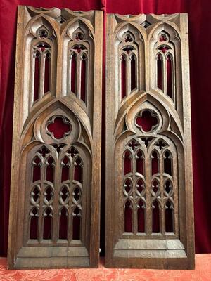 Architectural Ornaments style Gothic - Style en Oak wood, Belgium  19 th century ( Anno 1875 )