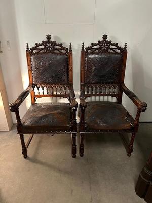 Arm - Chairs  style Gothic - style France 19 th century