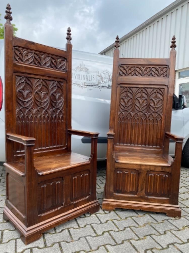 Pair Gothic - style Bishop Seats