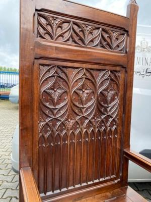 Bishop Seats  style Gothic - style en Walnut wood , France 19 th century
