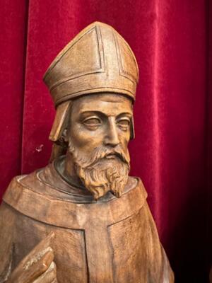 Bishop Statues style Gothic - Style en Hand - Carved Wood , Netherlands  19 th century
