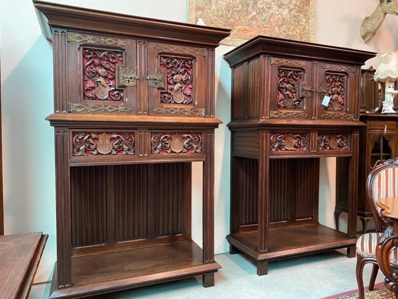 Pair Gothic - Style Cabinets