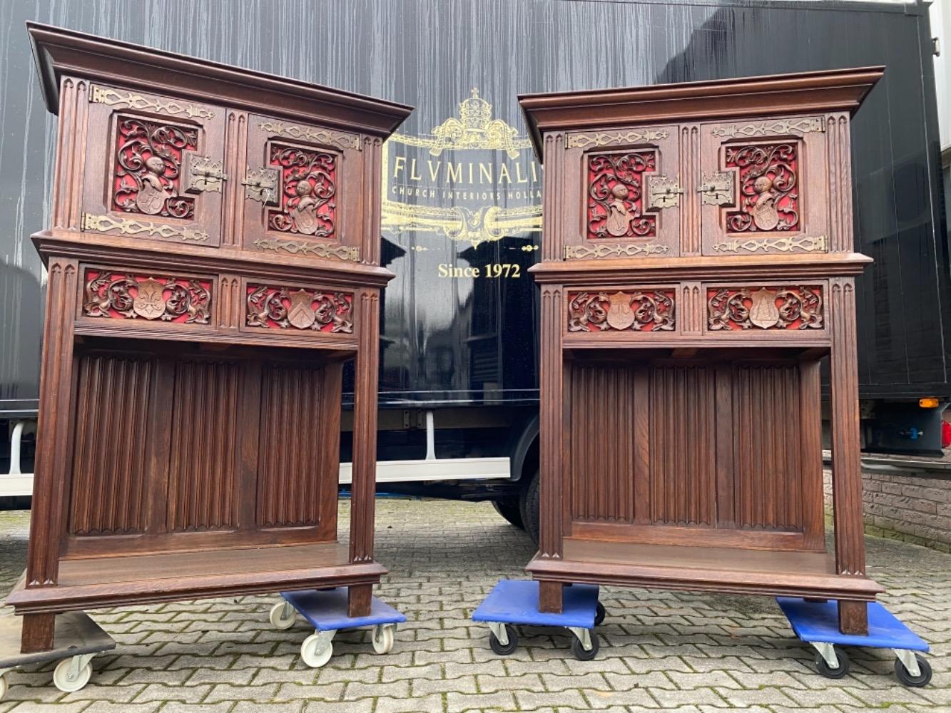 Pair Gothic - Style Cabinets