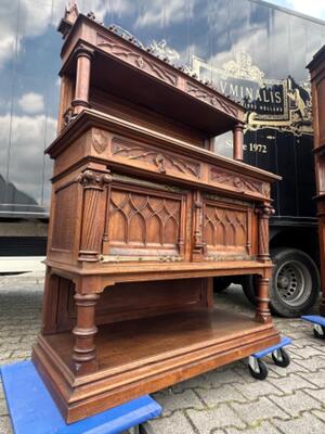 Cabinets style Gothic - style en Walnut wood / Glass / Marble, Paris - France 19 th century ( Anno 1890 )