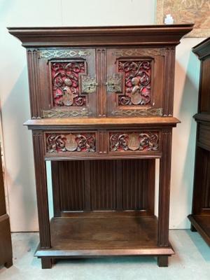 Cabinets  style Gothic - Style en Oak wood, Belgium 20 th century