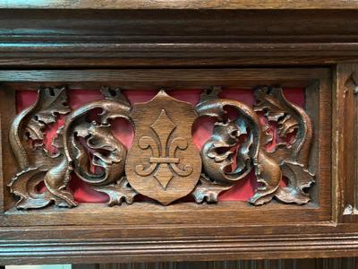 Cabinets  style Gothic - Style en Oak wood, Belgium 20 th century