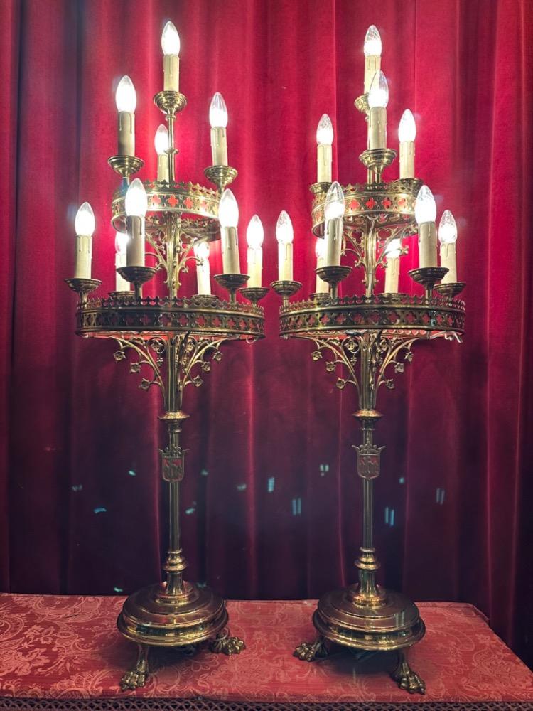 Pair Gothic - Style Candelabra