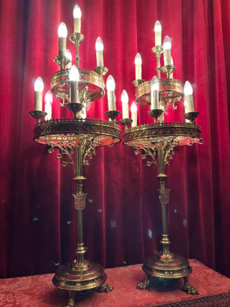 Pair Gothic - Style Candelabra