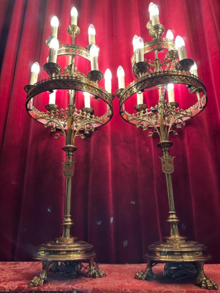 Pair Gothic - Style Candelabra