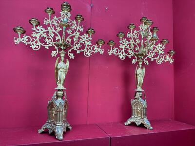 Pair Gothic - Style Candle Holders