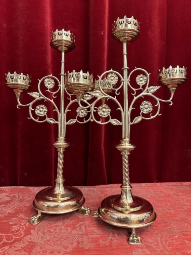 Pair Gothic - Style Candle Holders