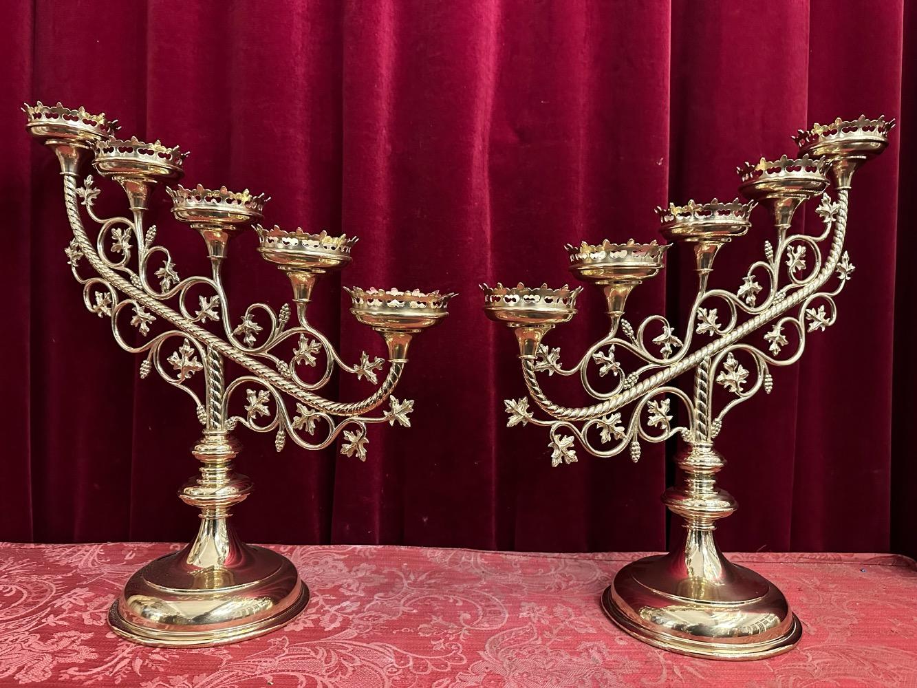 Pair Gothic - Style Candle Holders