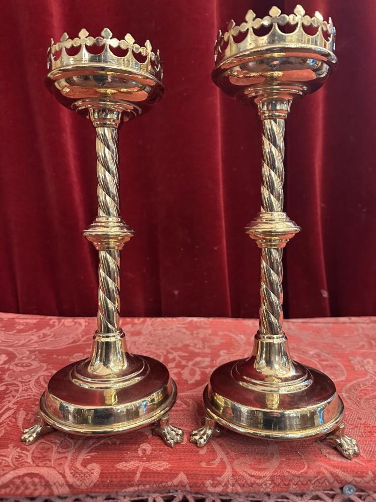 Pair Gothic - Style Candle Holders