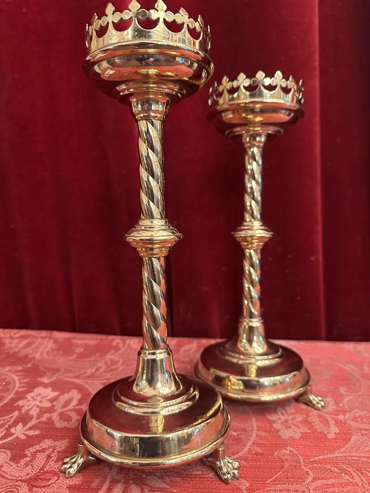 Pair Gothic - Style Candle Holders