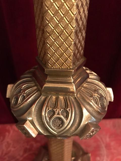 Pair Gothic - style Candle Holders