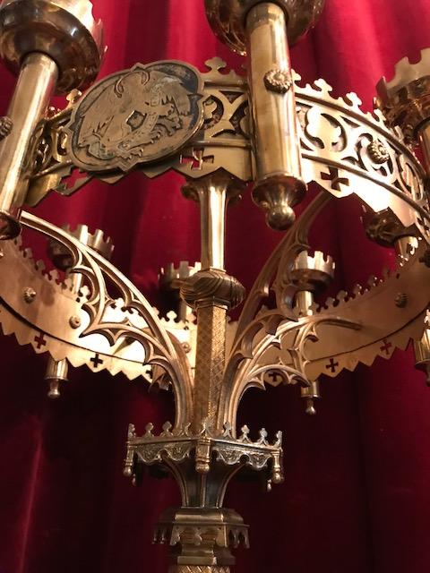 Pair Gothic - style Candle Holders