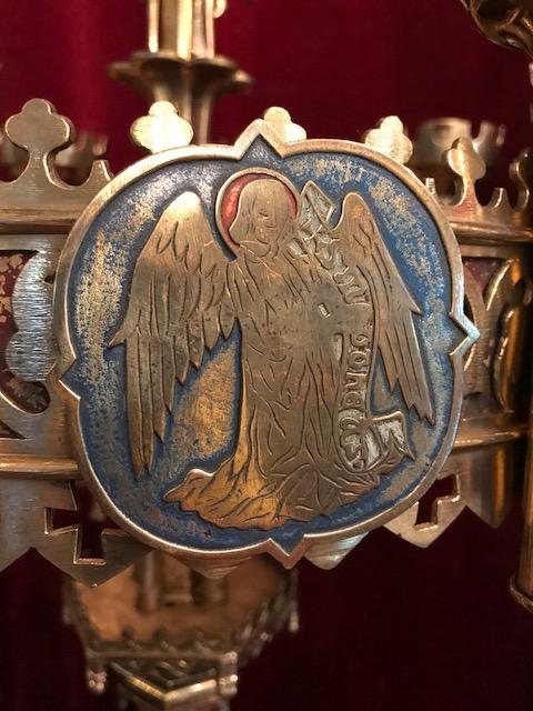 Pair Gothic - style Candle Holders