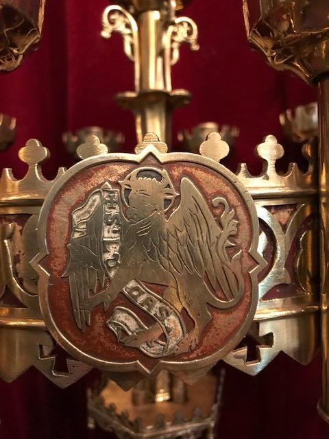 Pair Gothic - style Candle Holders