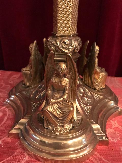 Pair Gothic - style Candle Holders