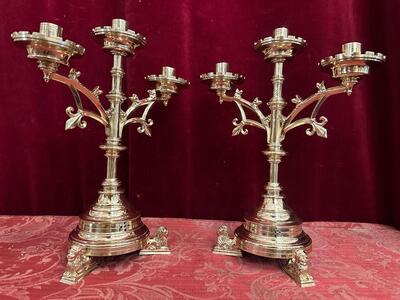 Pair Gothic - Style Candle Holders