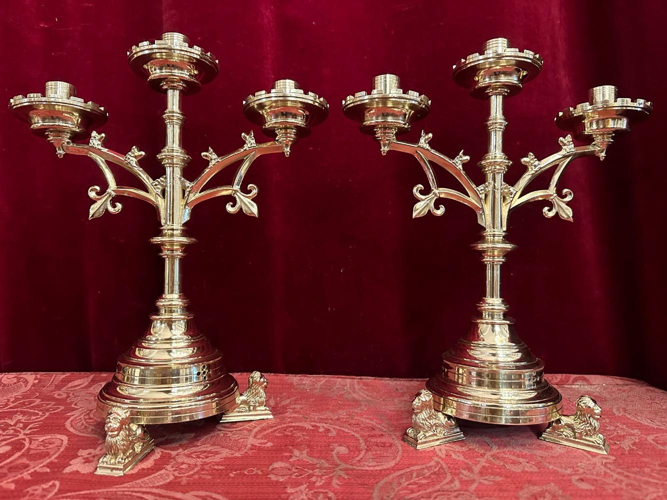 Pair Gothic - Style Candle Holders