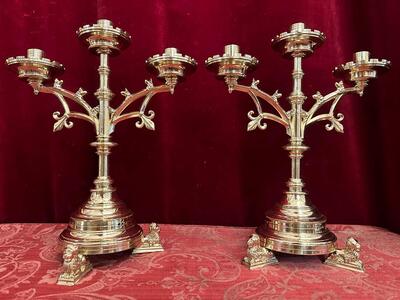 Pair Gothic - Style Candle Holders