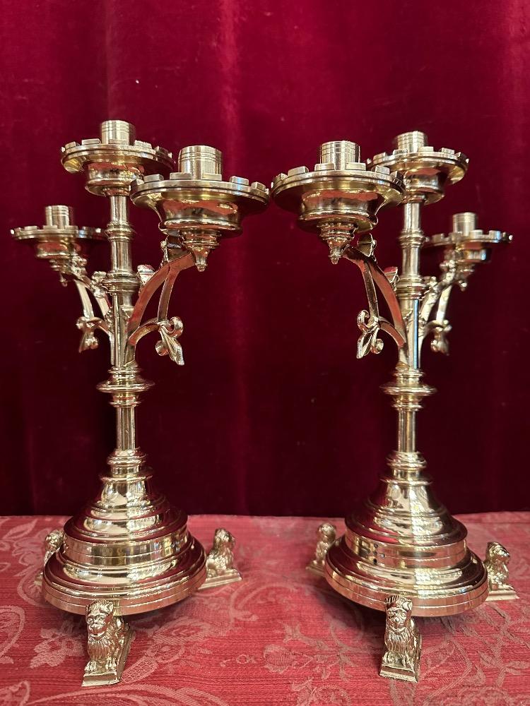 Pair Gothic - Style Candle Holders