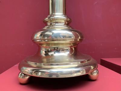 Candle Holders style Gothic - Style en Brass / Bronze Polished / New Varnished, Belgium 19th century