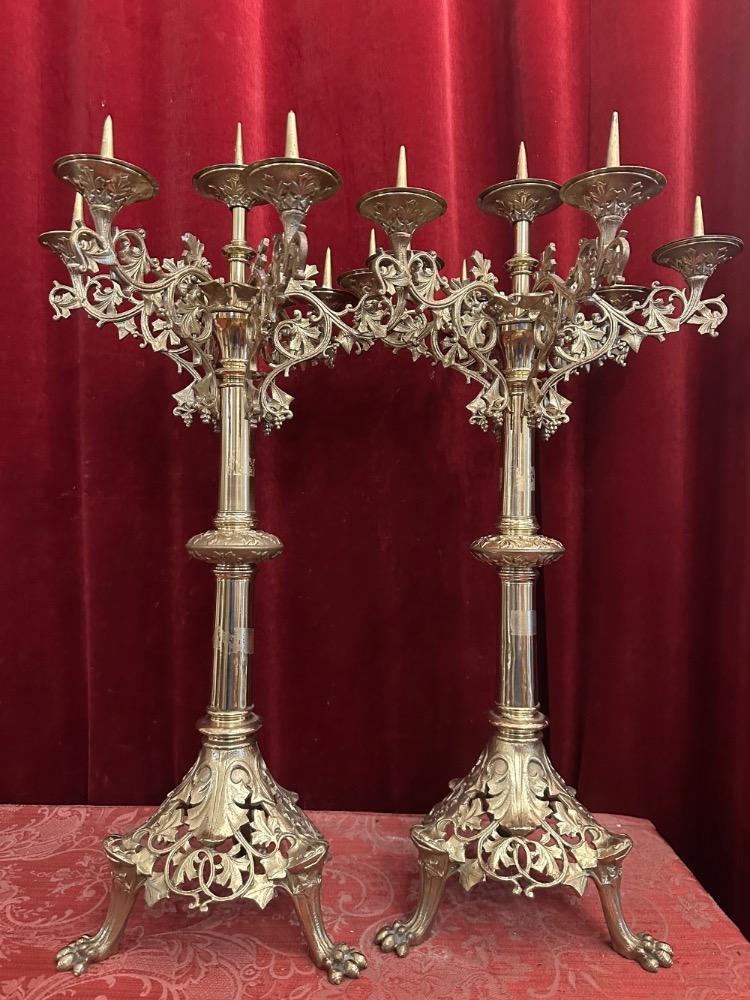 Pair Gothic - Style Candle Holders