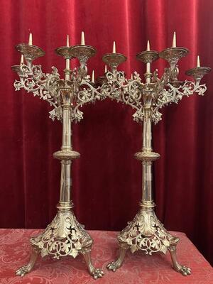 Pair Gothic - Style Candle Holders