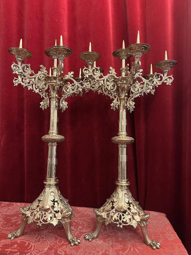 Pair Gothic - Style Candle Holders